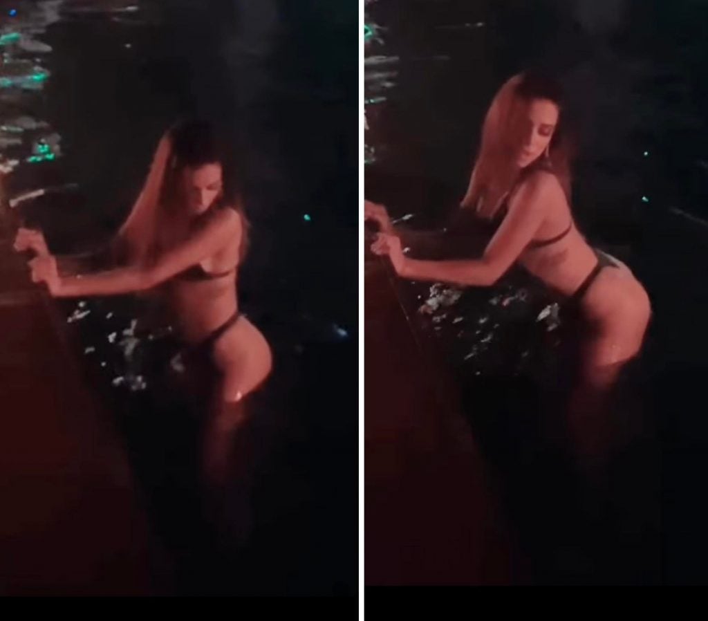 Na piscina, Anitta esbanja sensualidade e rebola de biquíni fio-dental 