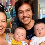 Fabiula Nascimento e Emílio Dantas com os filhos gêmeos, Roque e Raul (Reprodução/Instagram)