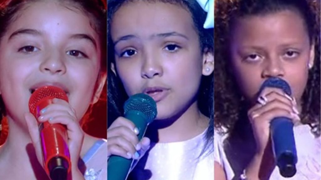 Isadora Pedrini, Isis Testa e Mel Grebin, finalistas do "The Voice Kids"