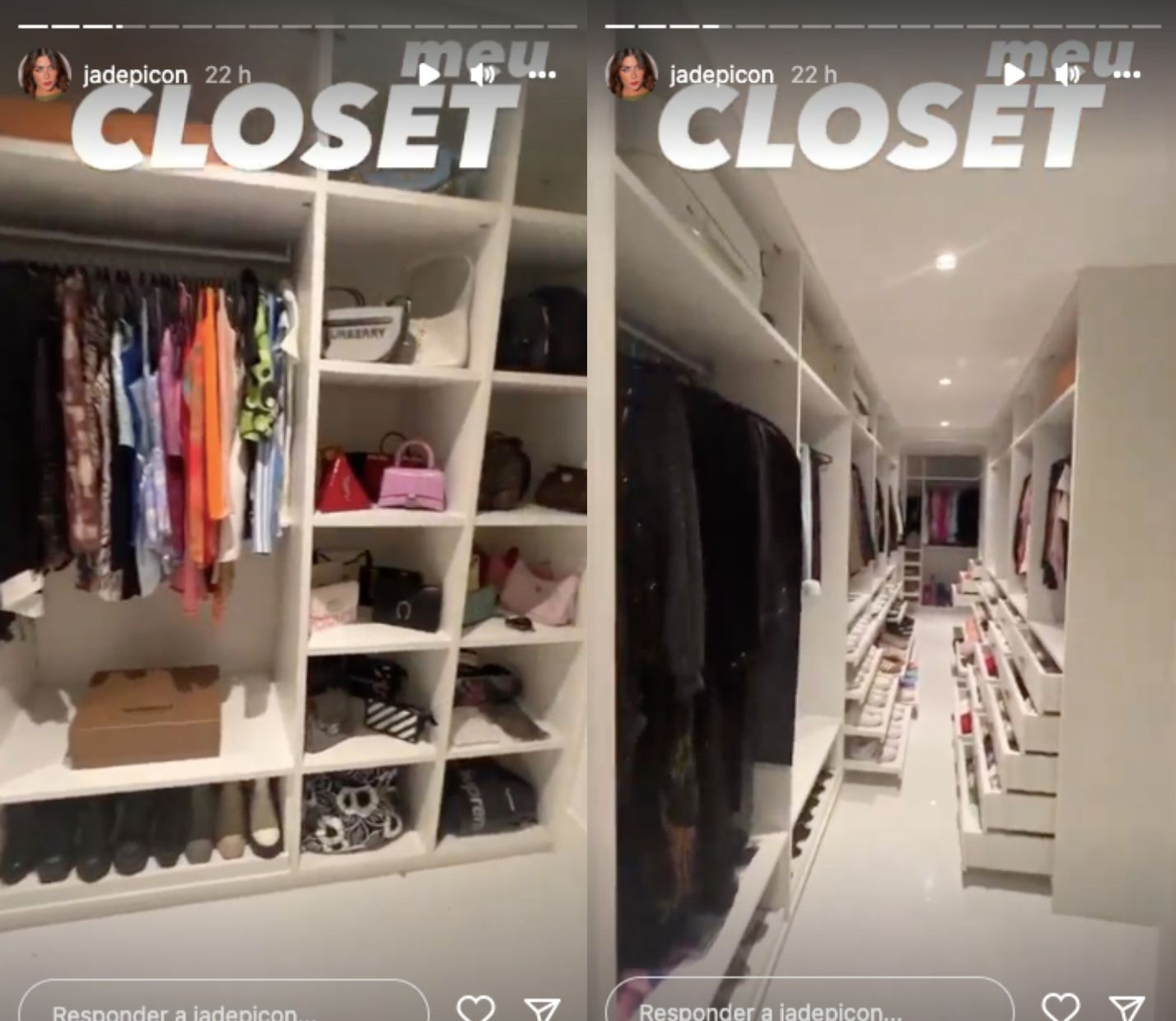 Jade Picon mostra closet organizado (Reprodução/Instagram)