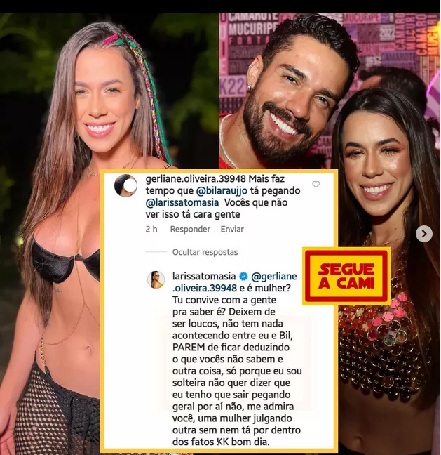 Larissa Tomásia abre o jogo e se pronuncia sobre suposto affair com Bil Araújo