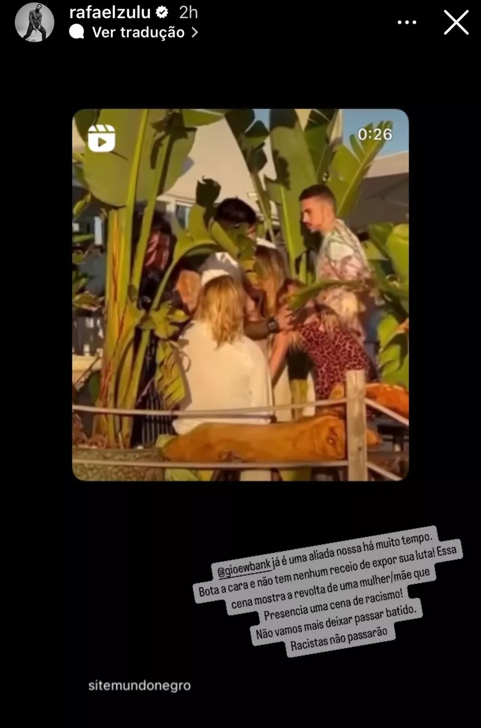 Rafael Zulu presta apoio a Giovanna Ewbank (Reprodução/Instagram)