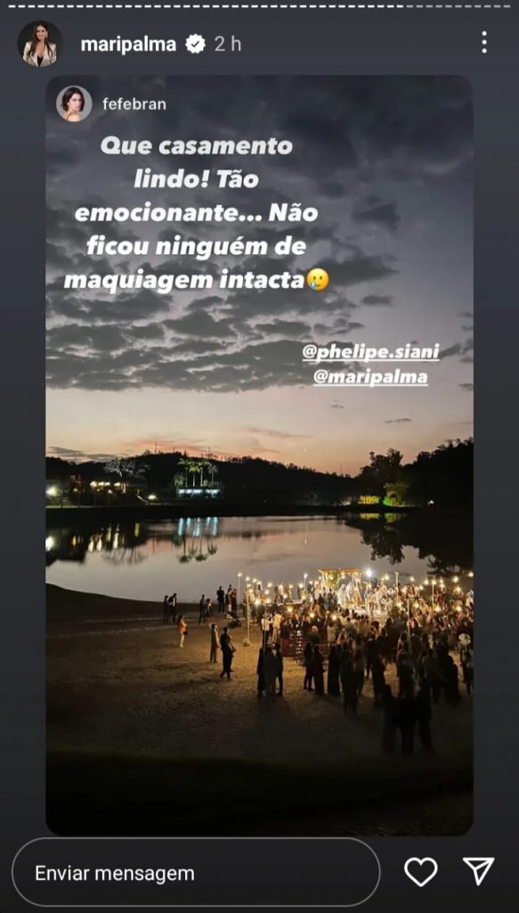 Story do casamento de Mari Palma e Phelipe Siane - Reprodução/Instagram