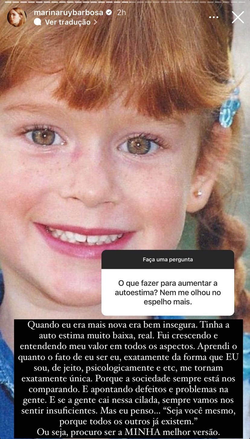 Marina Ruy Barbosa desabafa sobre autoestima (Reprodução/Instagram)