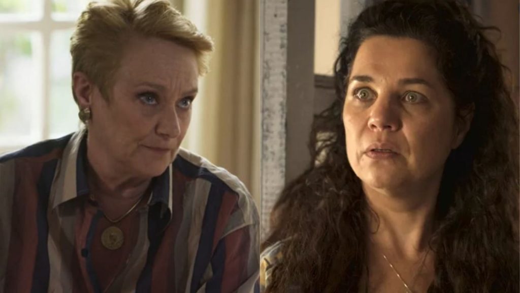 Mariana (Selma Egrei) e Maria Bruaca (Isabel Teixeira). Reprodução/TV Globo