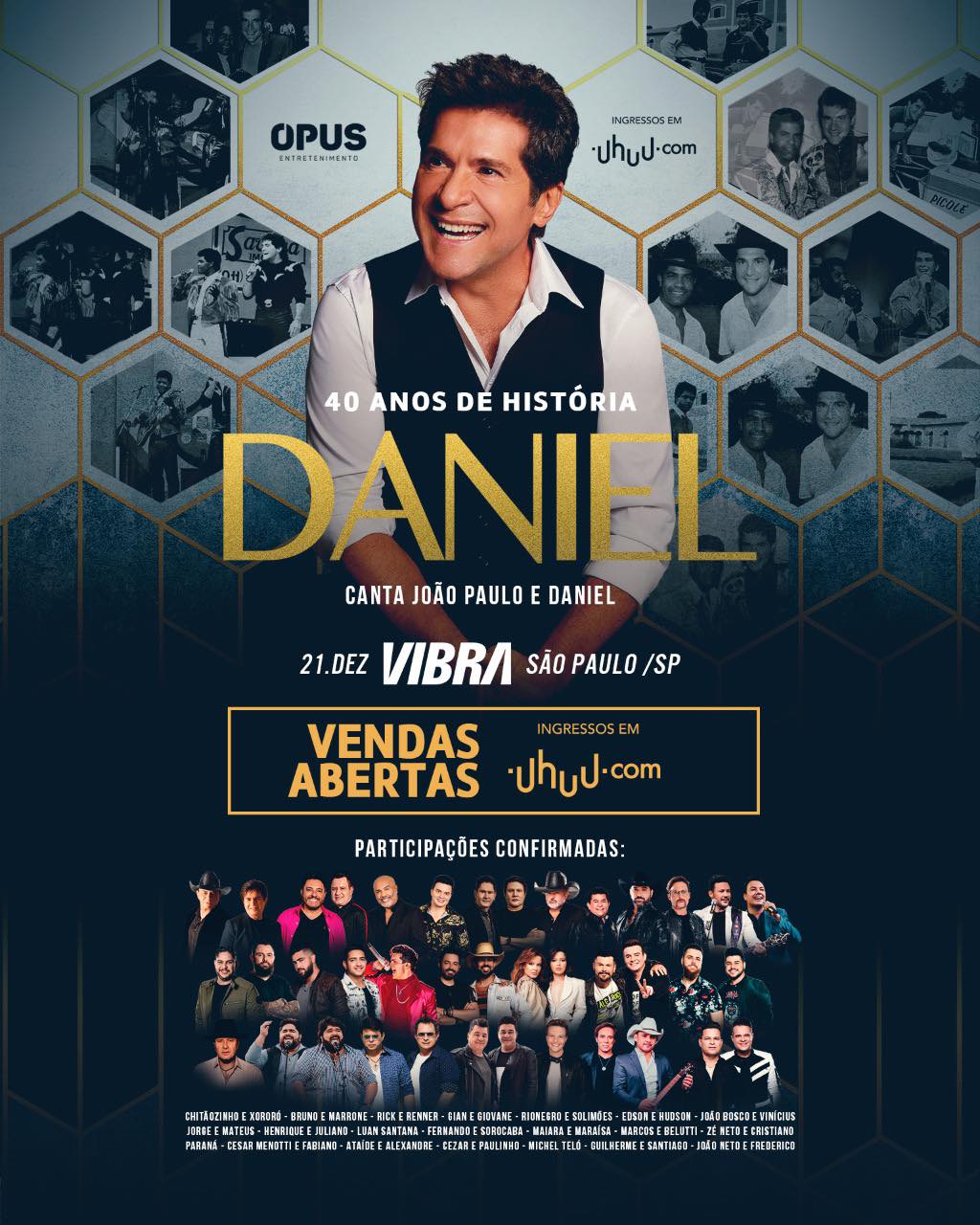Daniel celebra 40 anos de carreira (Crédito: Divulgação/Opus Entretenimento)