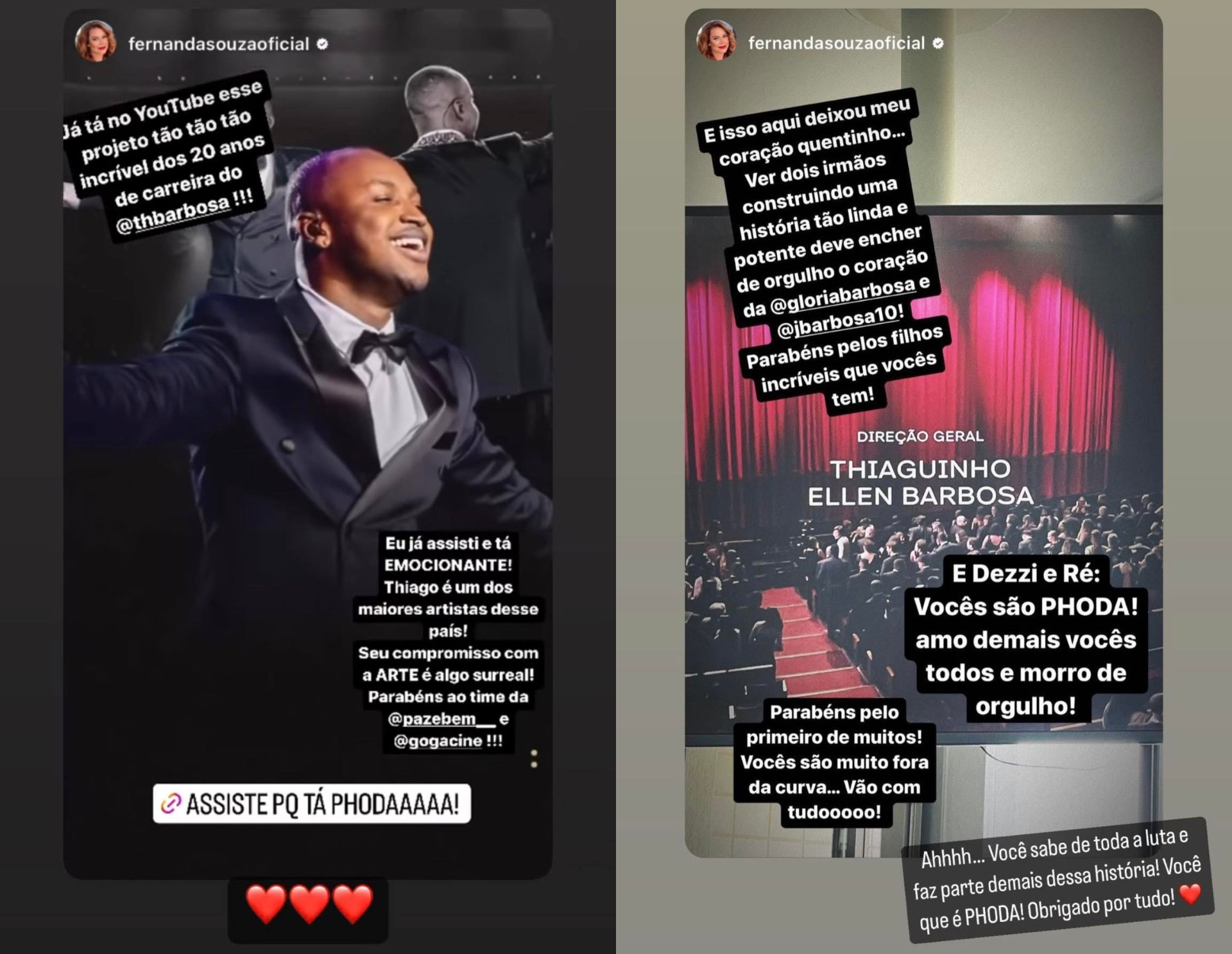 Thiaguinho e Fernanda Souza trocam elogios nas redes sociais (Reprodução/Instagram)