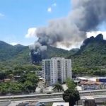 Incêndio nos Estúdios Globo. Reprodução/Twitter