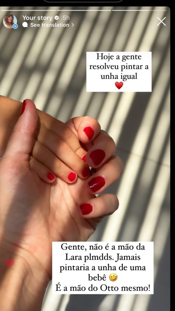 Story de Mônica Benini. Reprodução/Instagram