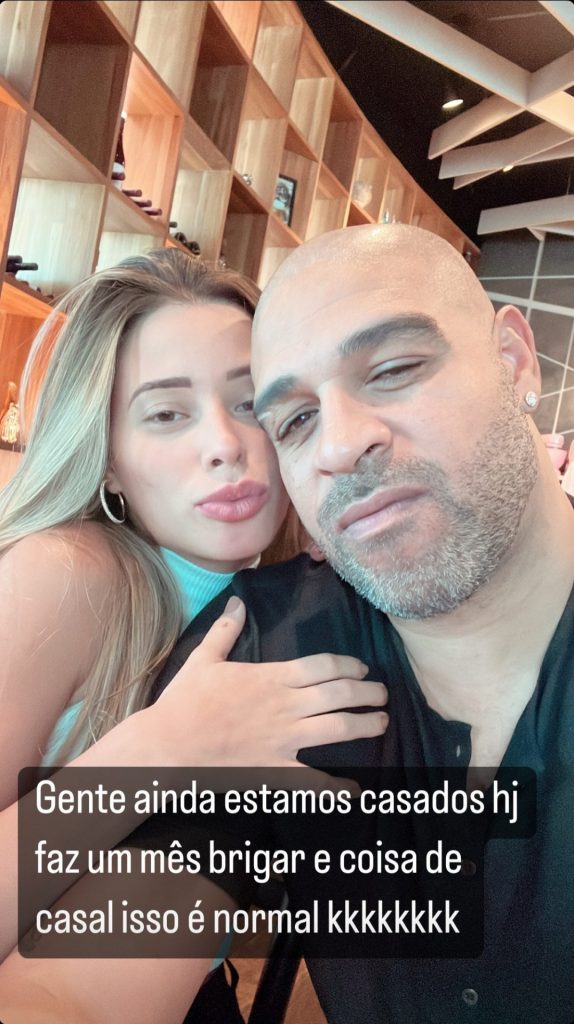 Adriano Imperador abre o jogo sobre boatos de separação com Micaela Mesquita