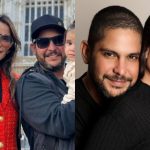 Jorge, dupla de Mateus, com a esposa, Rachel Boscatti