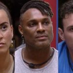 Domitila, Fred Nicácio e Gustavo no 'BBB 23'. Reprodução/Globoplay