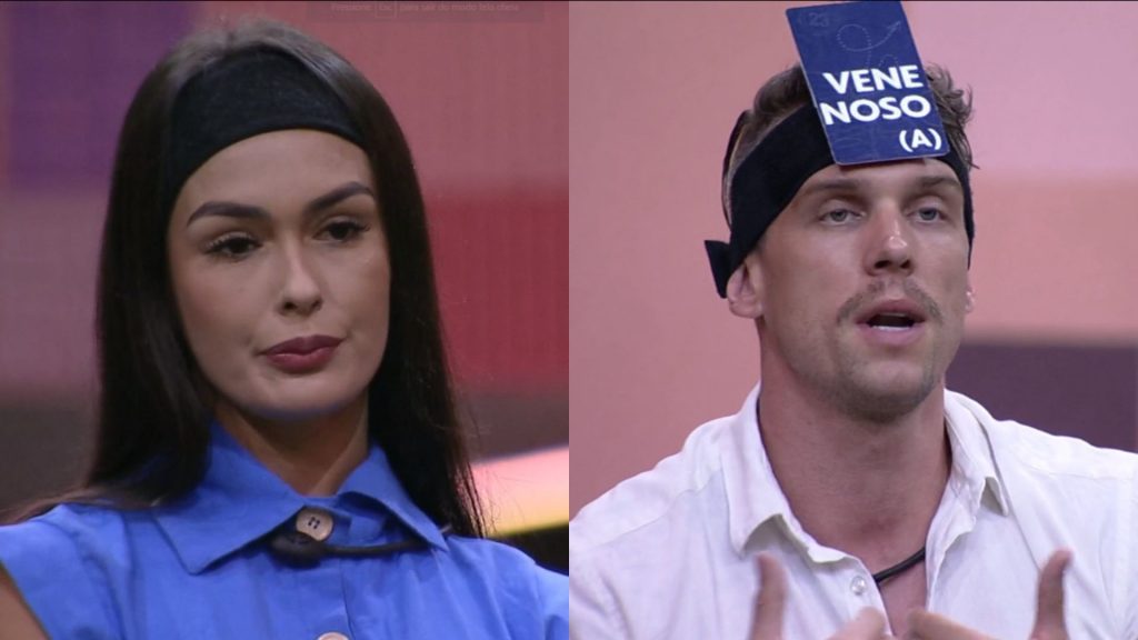 Larissa e Cristian no Jogo da Discórdia do 'BBB 23'. Foto: Globoplay