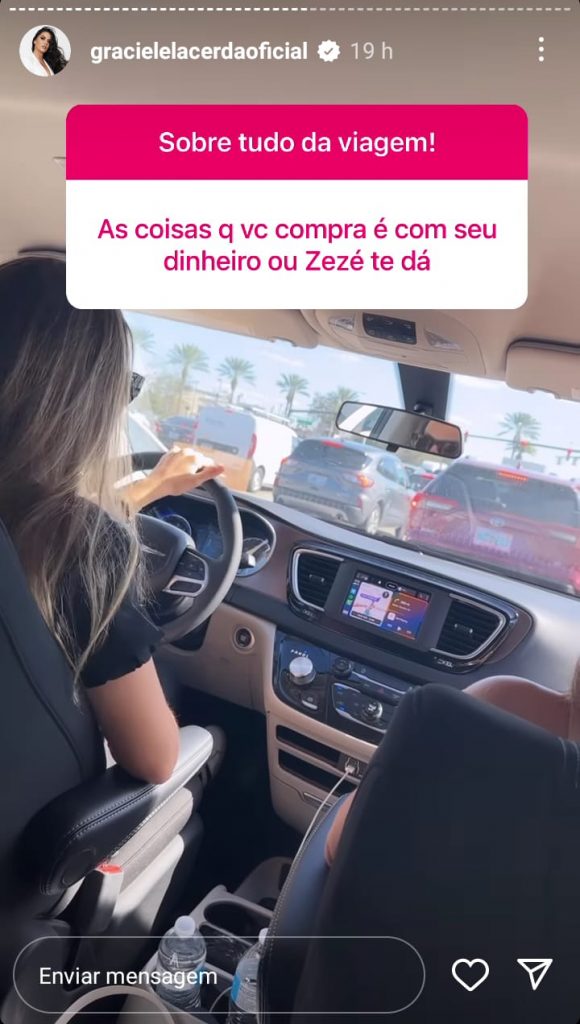 Story Graciele Lacerda. Reprodução/Instagram