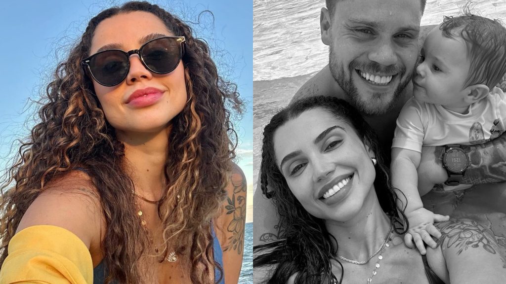 Paula Amorim e Breno Simões com o filho, Theo