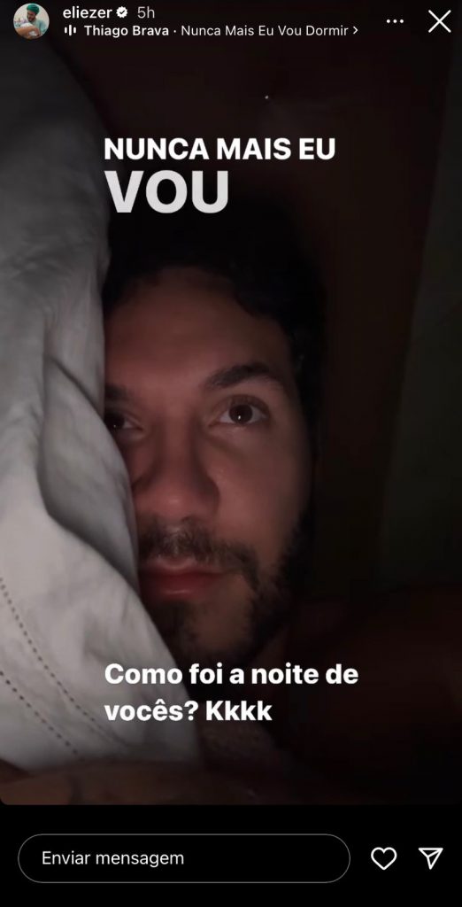 Story de Eliezer. Reprodução/Instagram