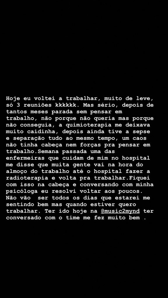 Story de Preta Gil. Reprodução/Instagram