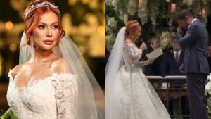 Mirela Janis e Yugnir Angelo se casam em cerimônia luxuosa
