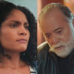 Aline (Bárbara Reis) e Antônio (Tony Ramos) em 'Terra e Paixão'