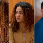 Sol (Sheron Menezzes), Jenifer (Bella Campos) e Theo (Emílio Dantas) em 'Vai na Fé'