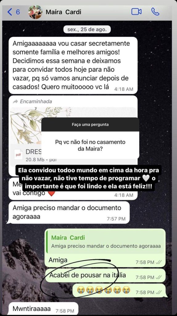 Pétala Barreiros explica por que não foi ao casamento de Maíra Cardi