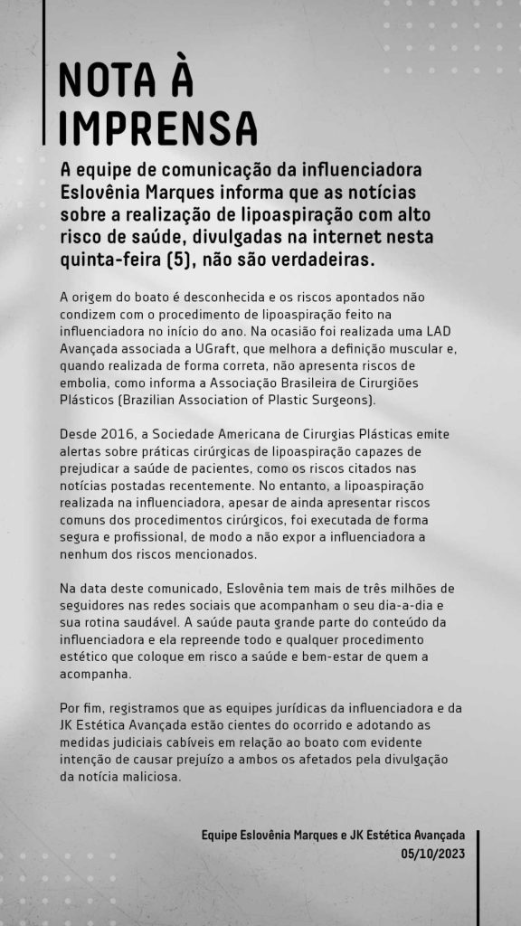 Story de Eslovênia Marques. Reprodução/Instagram