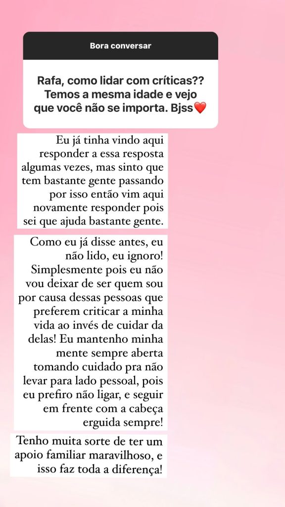 Story de Rafaella Justus. Reprodução/Instagram