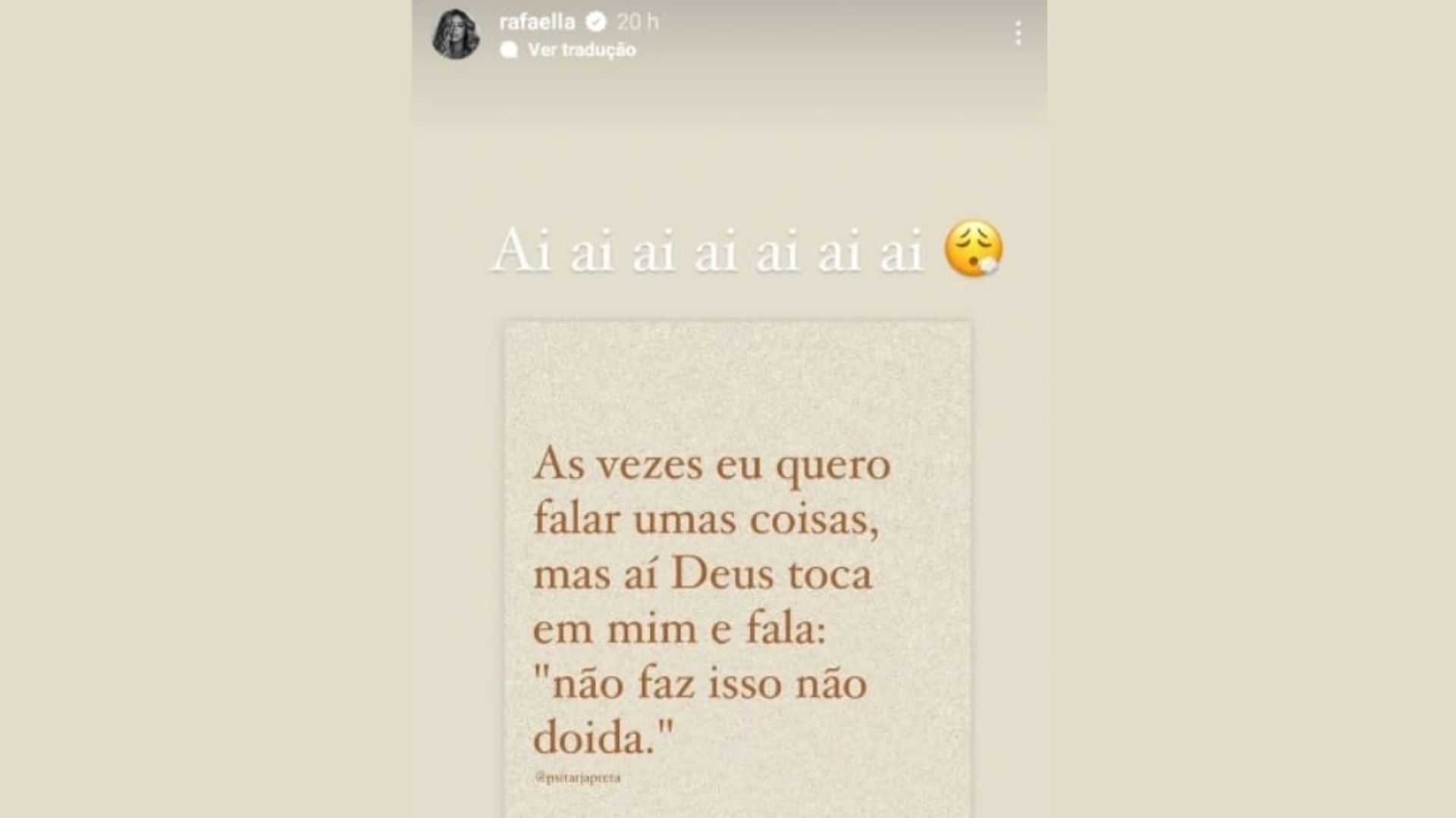 Rafaella Santos via stories - Reprodução/Instagram