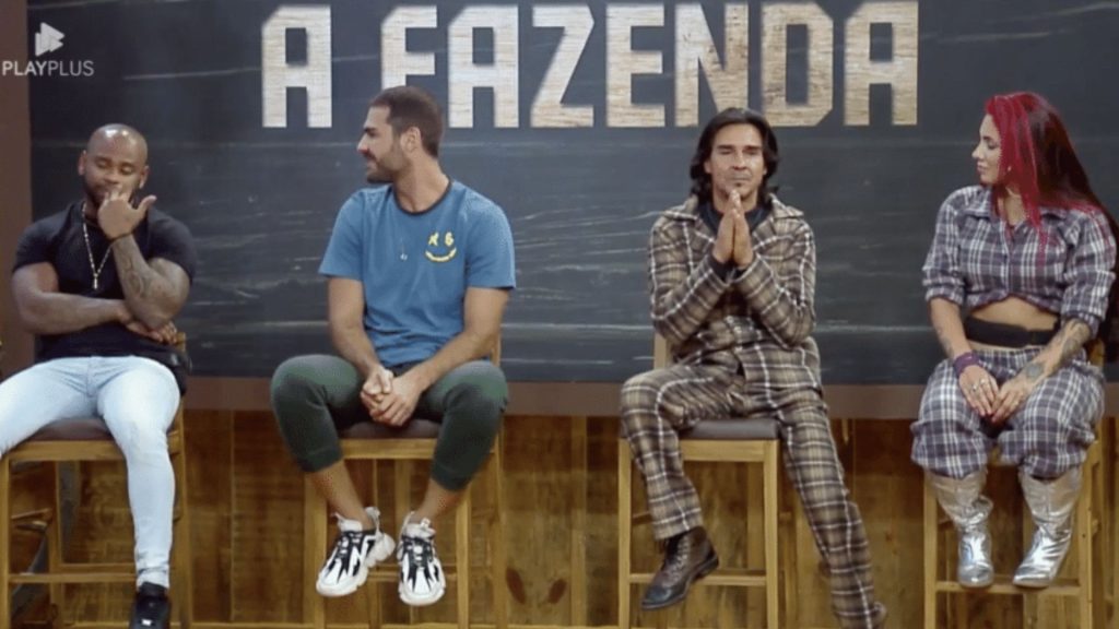 Black, Shay, Andre e Alicia em 'A Fazenda 15'. Reprodução/Playplus