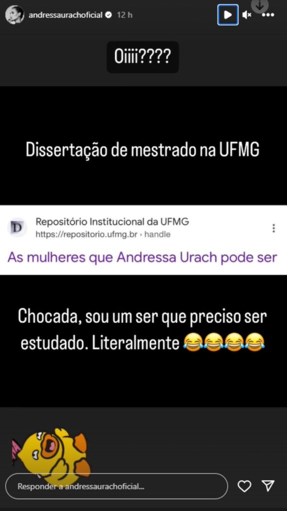 Story de Andressa Urach. Reprodução/Instagram