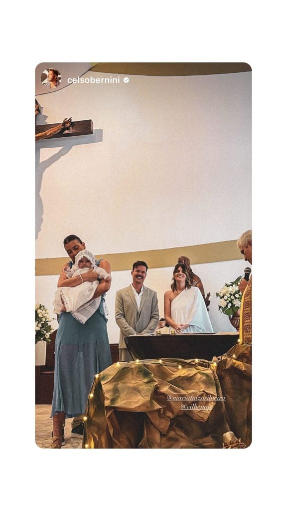 Batizado da filha de Paulinho Vilhena. Reprodução Instagram