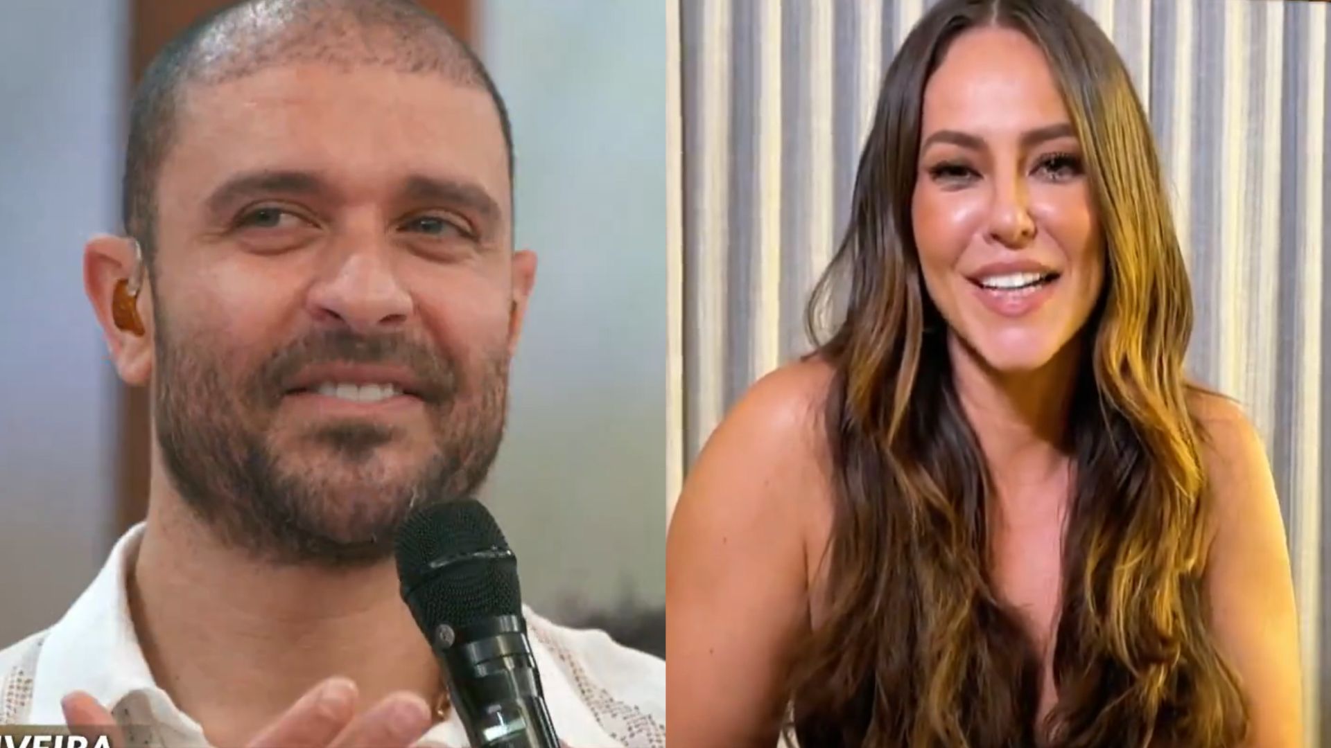 Diogo Nogueira e Paolla Oliveira no 'Encontro' - Reprodução/TV Globo
