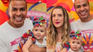 Thiago Oliveira com esposa e filha - Reprodução/Instagram