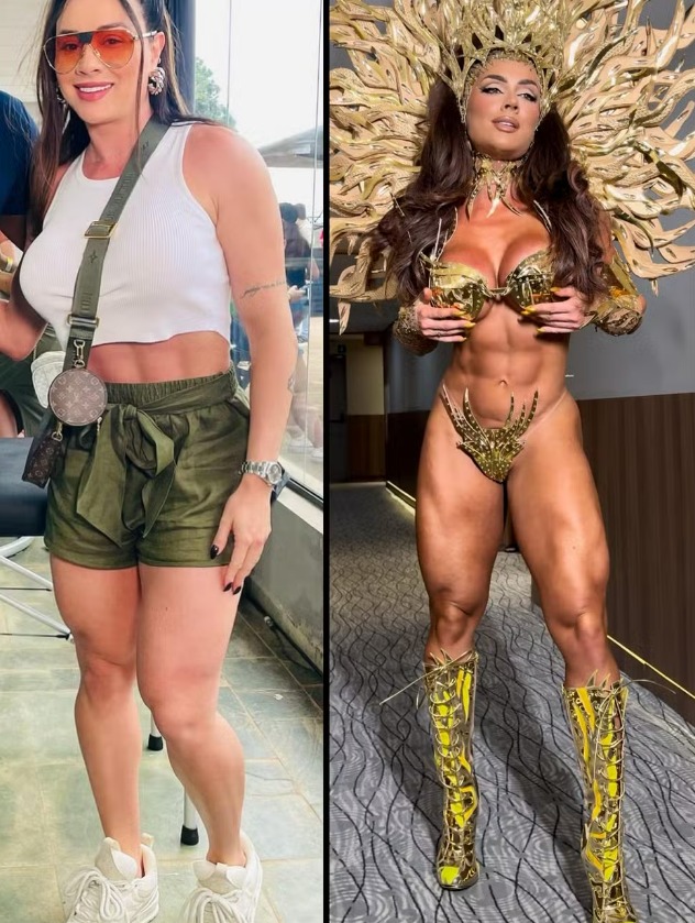 Antes e depois Juju Salimeni (Reprodução/Instagram)