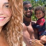 Viviane Araujo com marido e filho