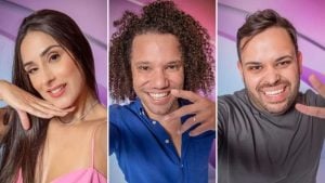 Deniziane, Maycon e Michel do 'BBB 24' - Reprodução /TV Globo