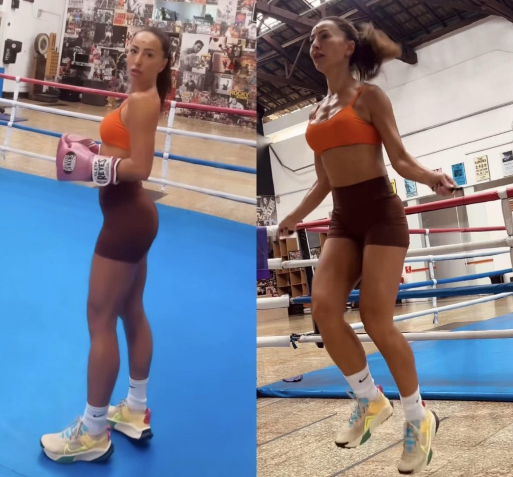 De top e shorts, Sabrina Sato treina pesado e mostra boa forma