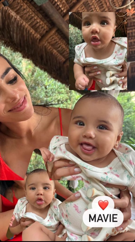 Neymar posta foto da filha.,Mavie, com Bruna Biancardi