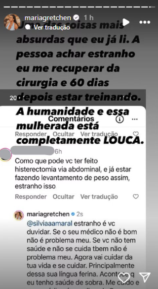 Gretchen perde a paciência e rebate críticas