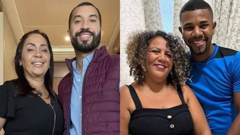 Gil do Vigor com a mãe, Jacira Santana, e Davi com Mani Reggo