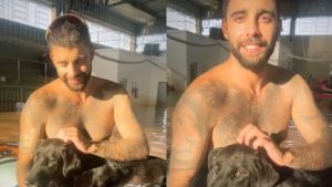 Pedro Scooby adota cachorro que resgatou no Rio Grande do Sul