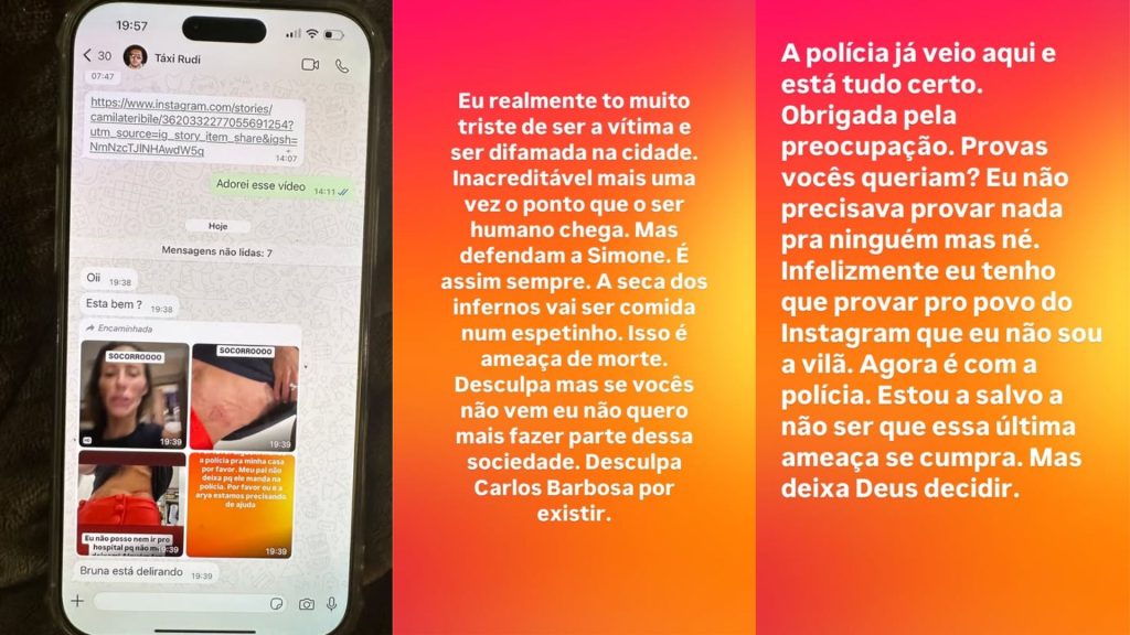 Story de Bruna Tramontina - Reprodução/Instagram