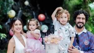 Thaila Ayala e Renato Góes com os filhos, Tereza e Francisco