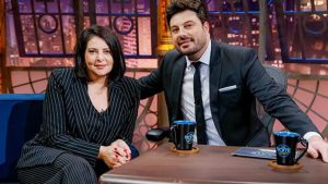 Sonia Lima e Danilo Gentili no 'The Noite' - Reprodução/SBT