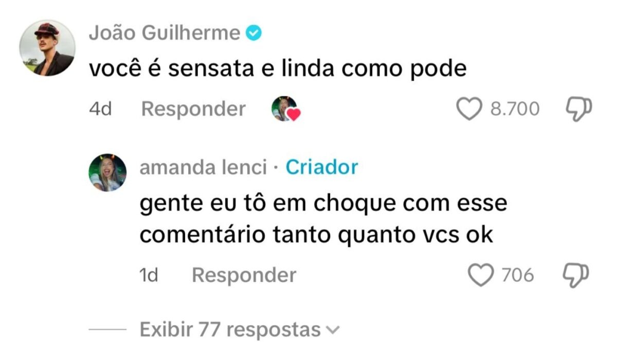 Comentário João Guilherme (Reprodução/Instagram)
