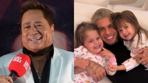 Leonardo e Zé Felipe com as filhas, Maria Alice e Maria Flor