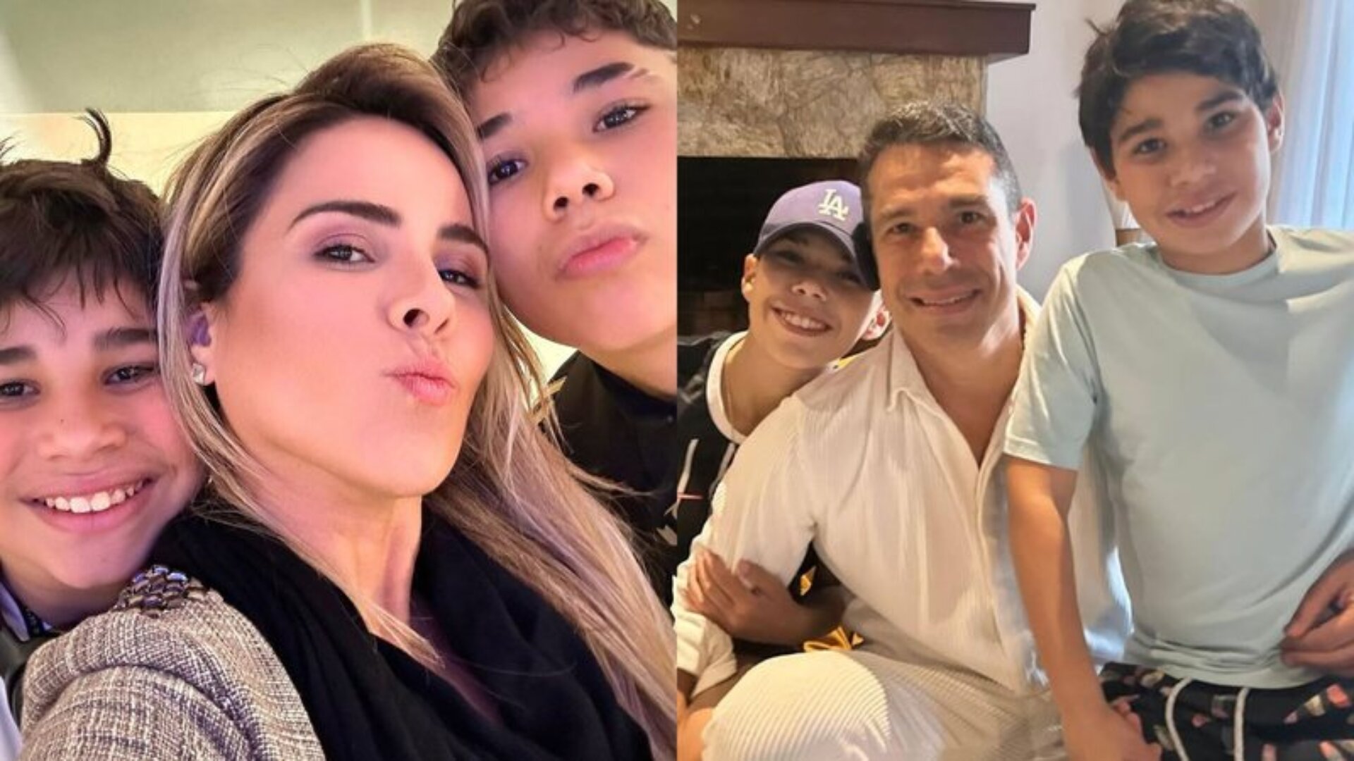 Wanessa Camargo e Marcus Buaiz com os filhos, José Marcus e João Francisco